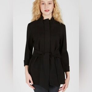 RENUAR Black and Navy XL Ponte Danielle tie front jacket